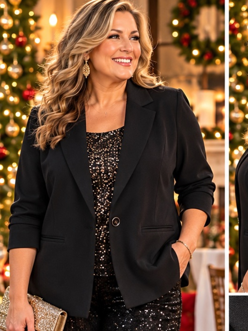 New York & Company Black Blazer Plus 1X